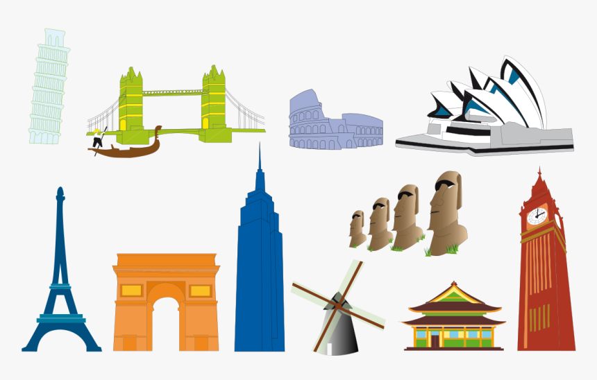 Landmarks Around The World Icons, HD Png Download