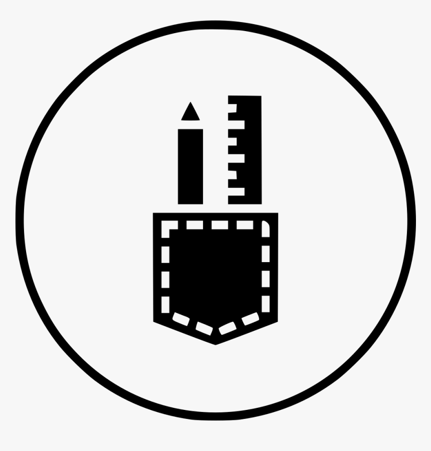 Pencil Ruler Pocket Design Drawing Creation Write Icon - Drawing, HD Png Download