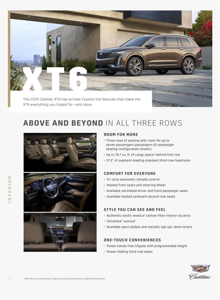 2020 Xt6 Digital Brochure - Cadillac Xt6 Service, HD Png Download
