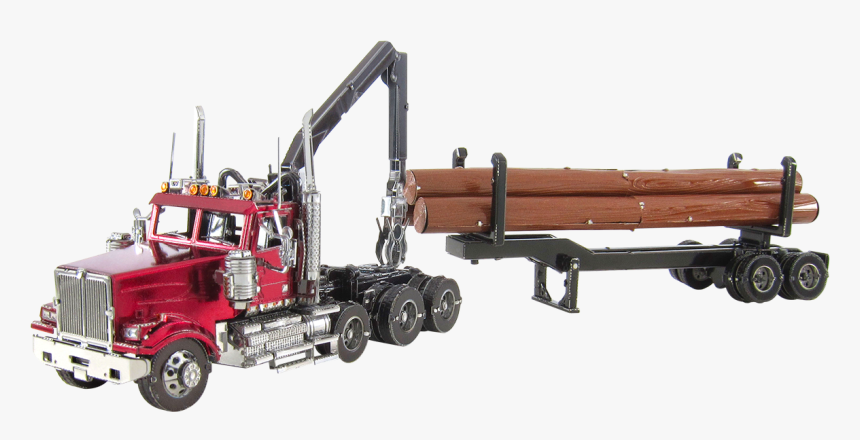 Western Star 4900 Log Truck & Trailer - Metal Earth Log Truck, HD Png Download