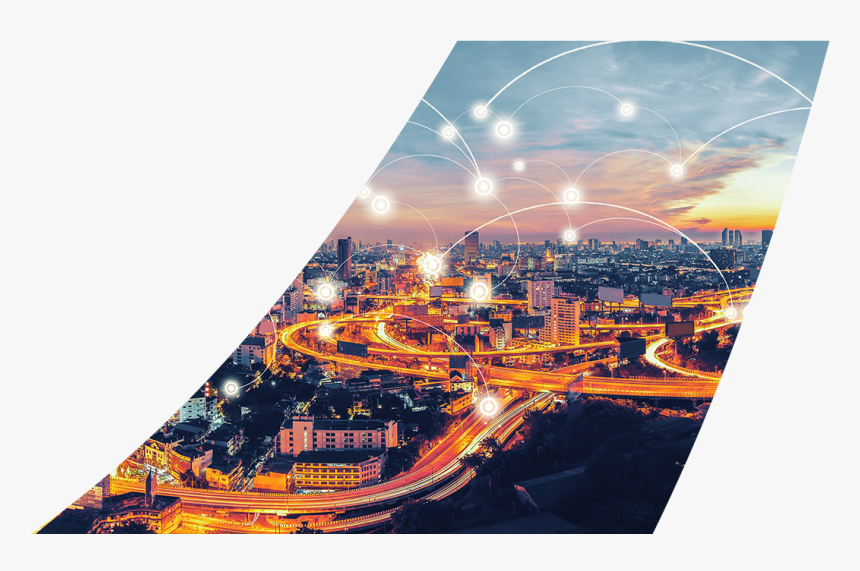 City At Twilight With Orange Highlights And Connected - Online Training Courses, HD Png Download