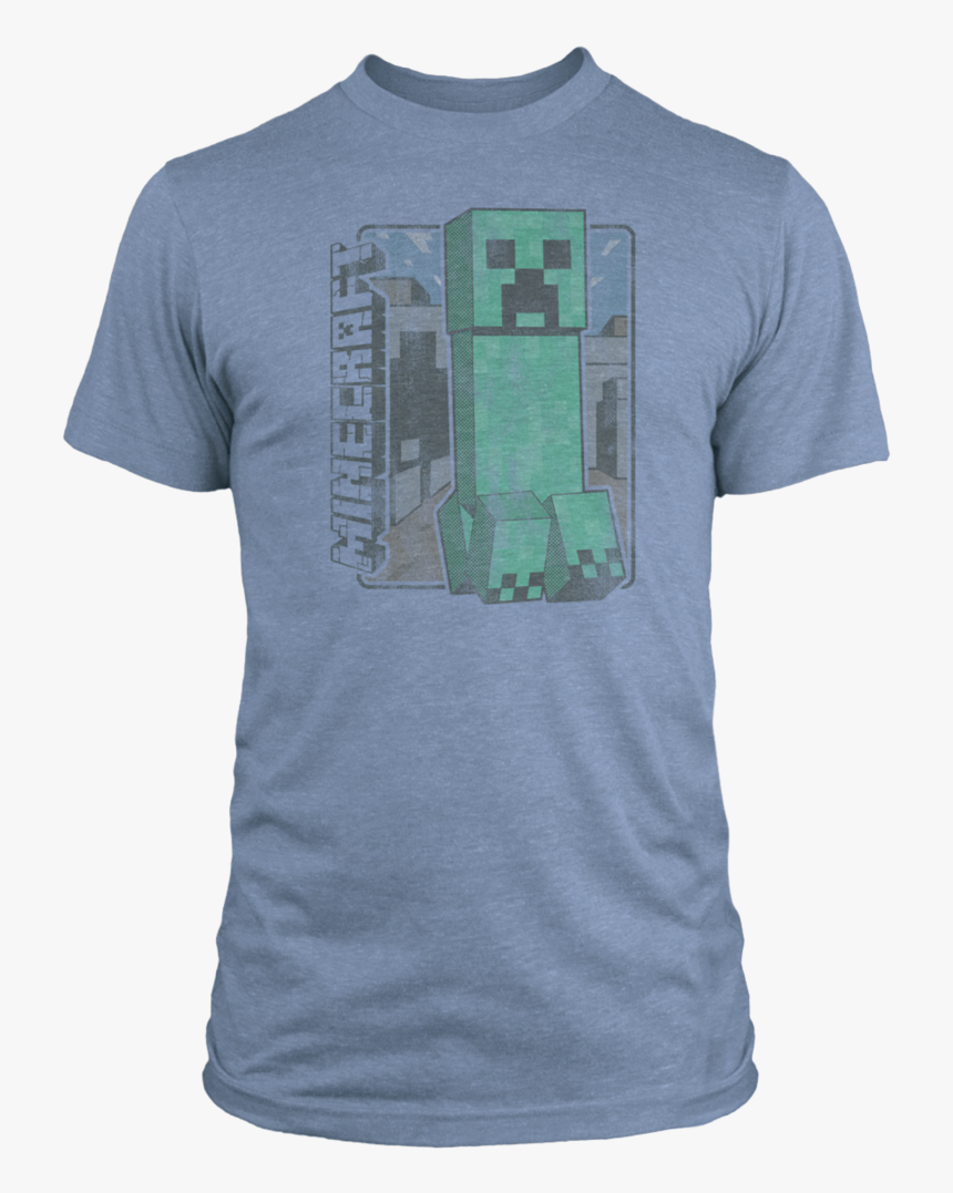 Minecraft Vintage Creeper Tee - Green Energy T Shirt, HD Png Download