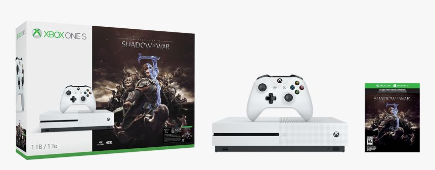Xbox One S Shadow Of War 500gb, HD Png Download