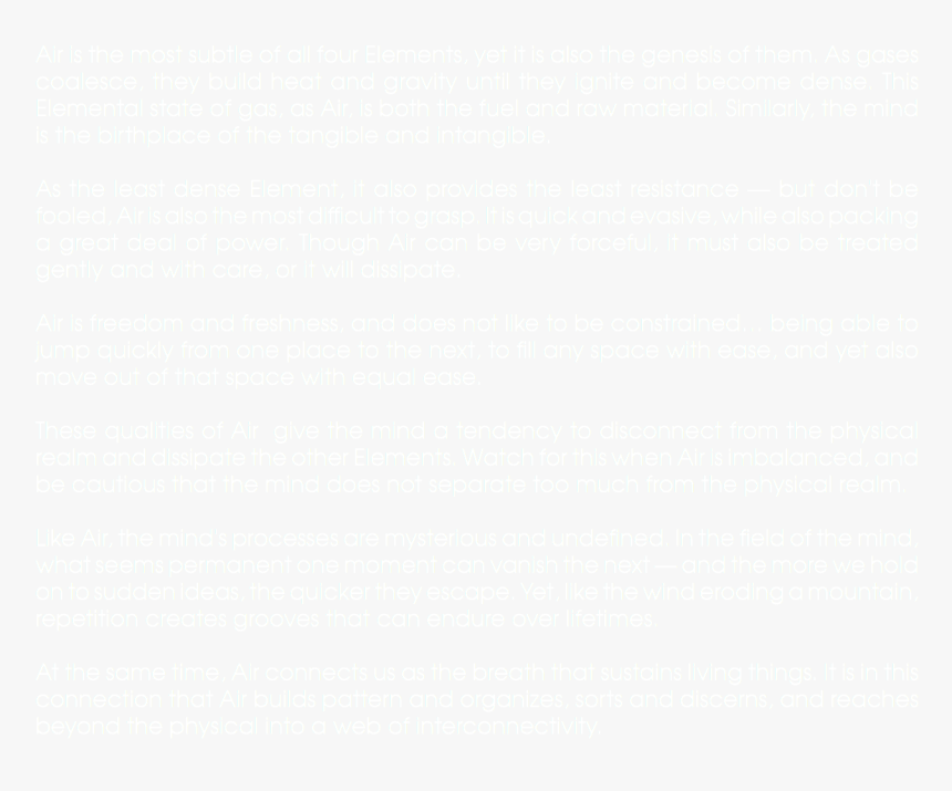Air Is The Most Subtle Of All Four Elements, Yet It - Black-and-white, HD Png Download