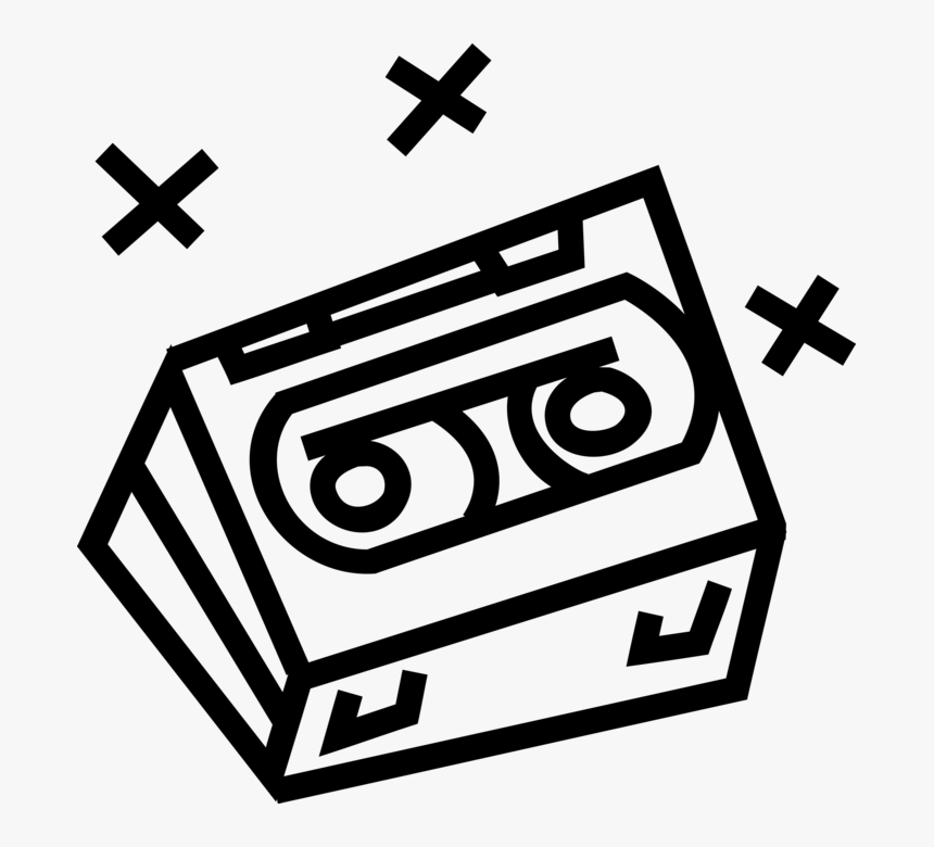Vector Illustration Of Audio Entertainment Analog Cassette - Cross, HD Png Download