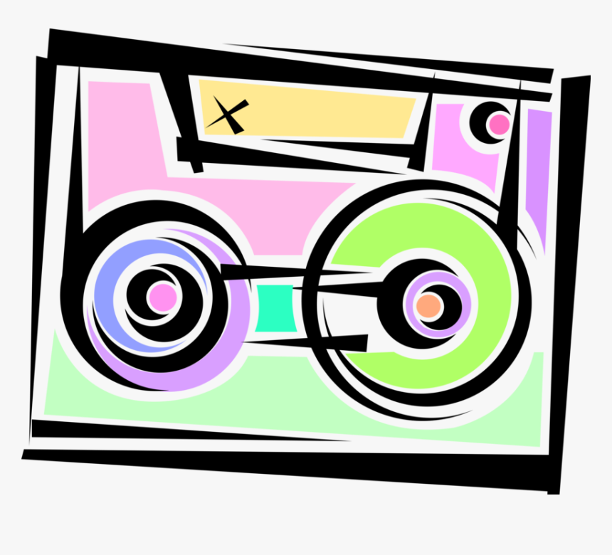Vector Illustration Of Audio Entertainment Analog Cassette, HD Png Download