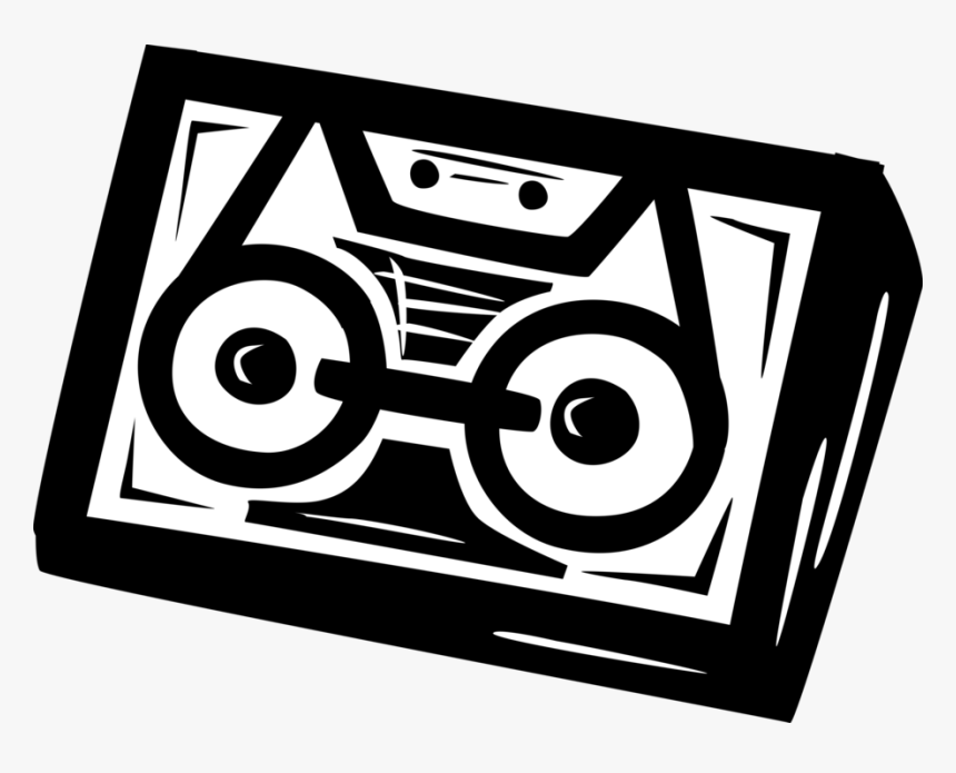 Vector Illustration Of Cassette Tape Audio Cassette, HD Png Download