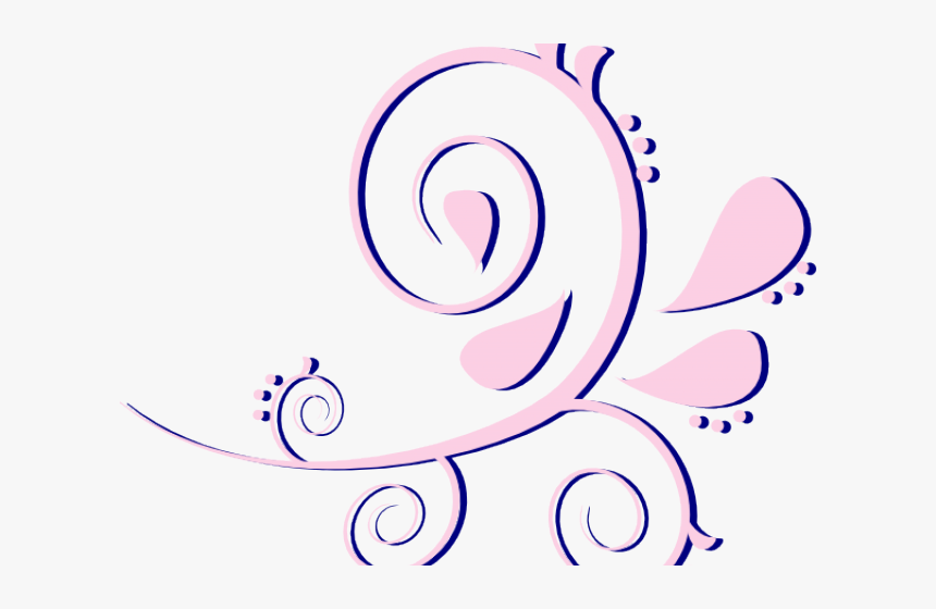 Curve Clipart Pink Paisley, HD Png Download