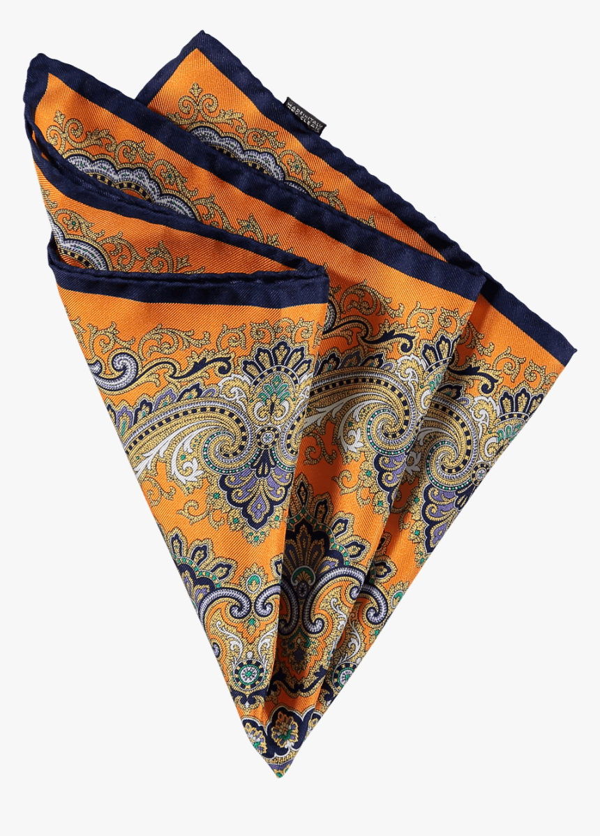 Menswear Accessories Silk Pocket Square Orange Paisley - Silk Pocket Square Paisley, HD Png Download