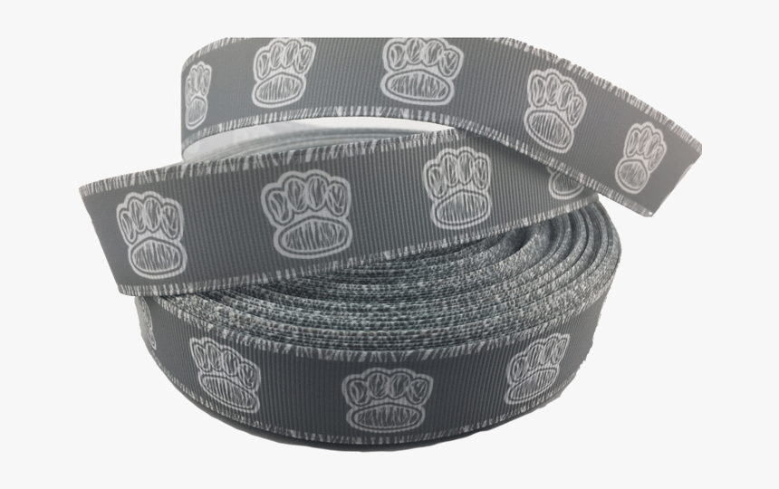 Ribbons [tag] Grey Paw Print Grosgrain Ribbons 1″ Solid - Belt, HD Png Download