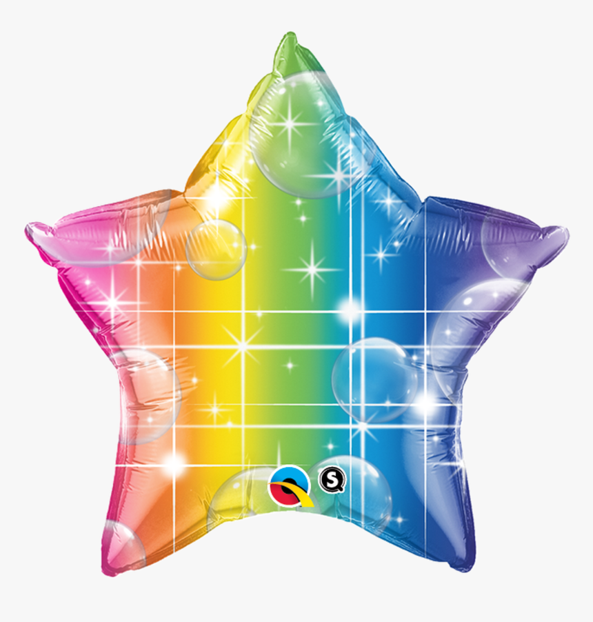 Foil Star Rainbow Colours Balloon - Star Shape Balloon, HD Png Download