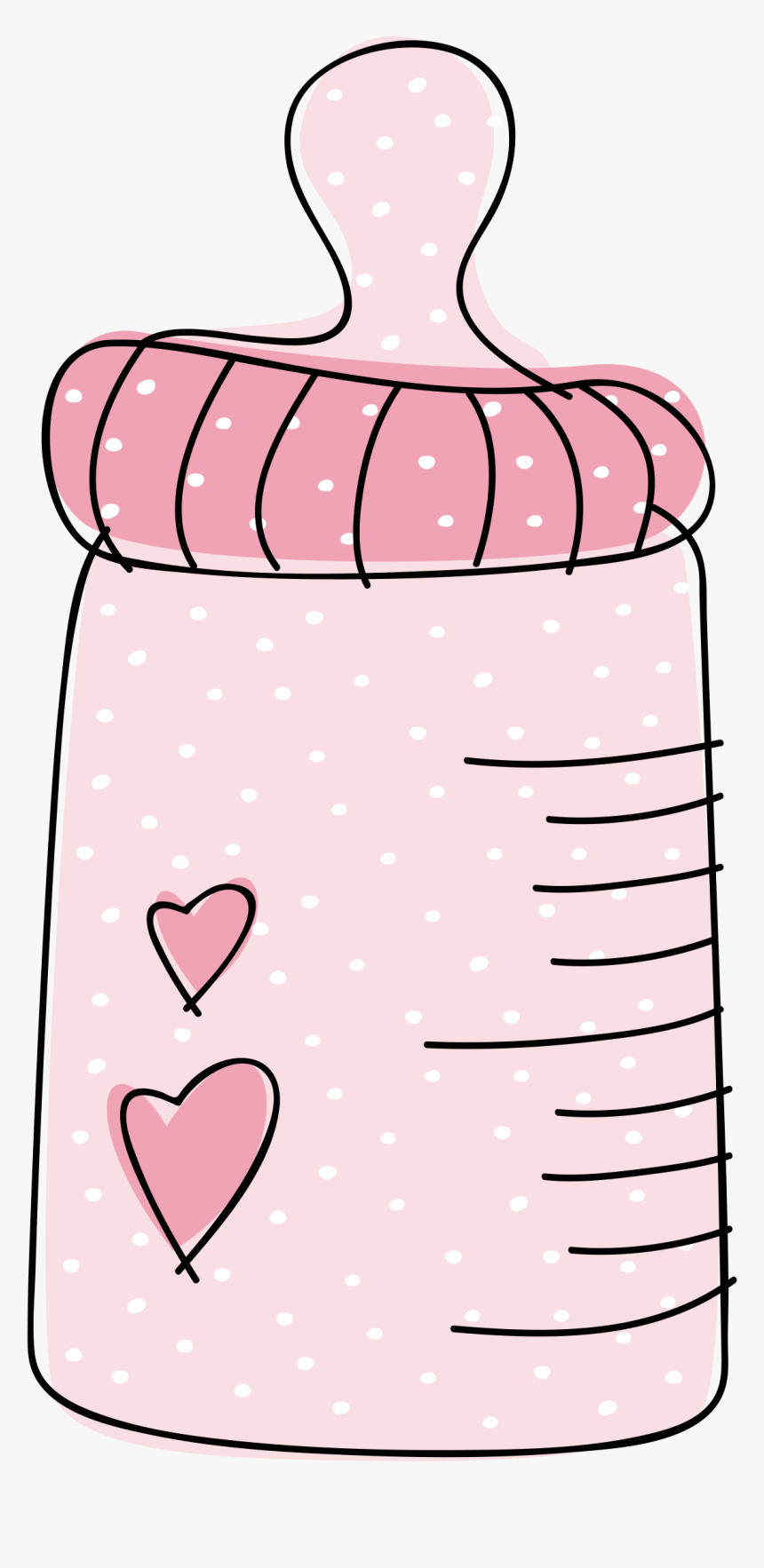 Transparent Bottle Clip Art - Baby Shower Girl Clip Art, HD Png Download