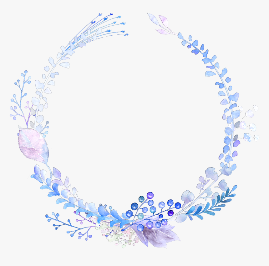 Ftestickers Watercolors Frame Wreath Flowers Floralwrea - Watercolor Painting, HD Png Download