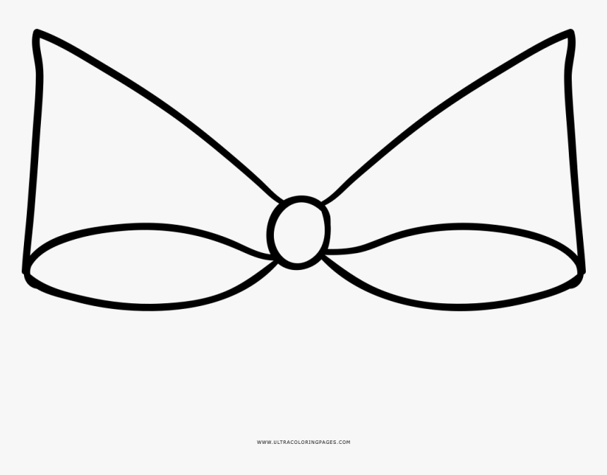 Ribbon Bow Coloring Page - Line Art, HD Png Download