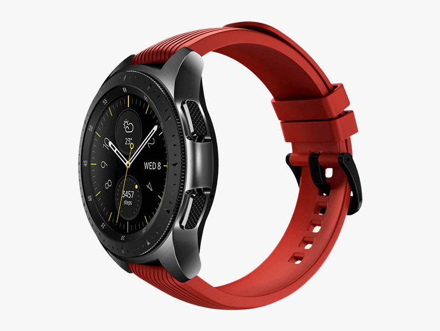 42mm Galaxy Watch In Midnight Black On Left With Tera-catta - Smasung Watch 42 Mm Black, HD Png Download