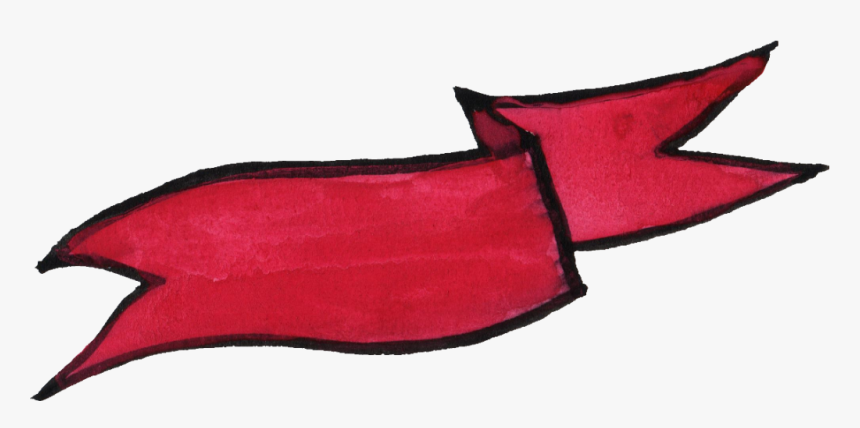 Png File Size - Red Watercolor Banner In Png, Transparent Png