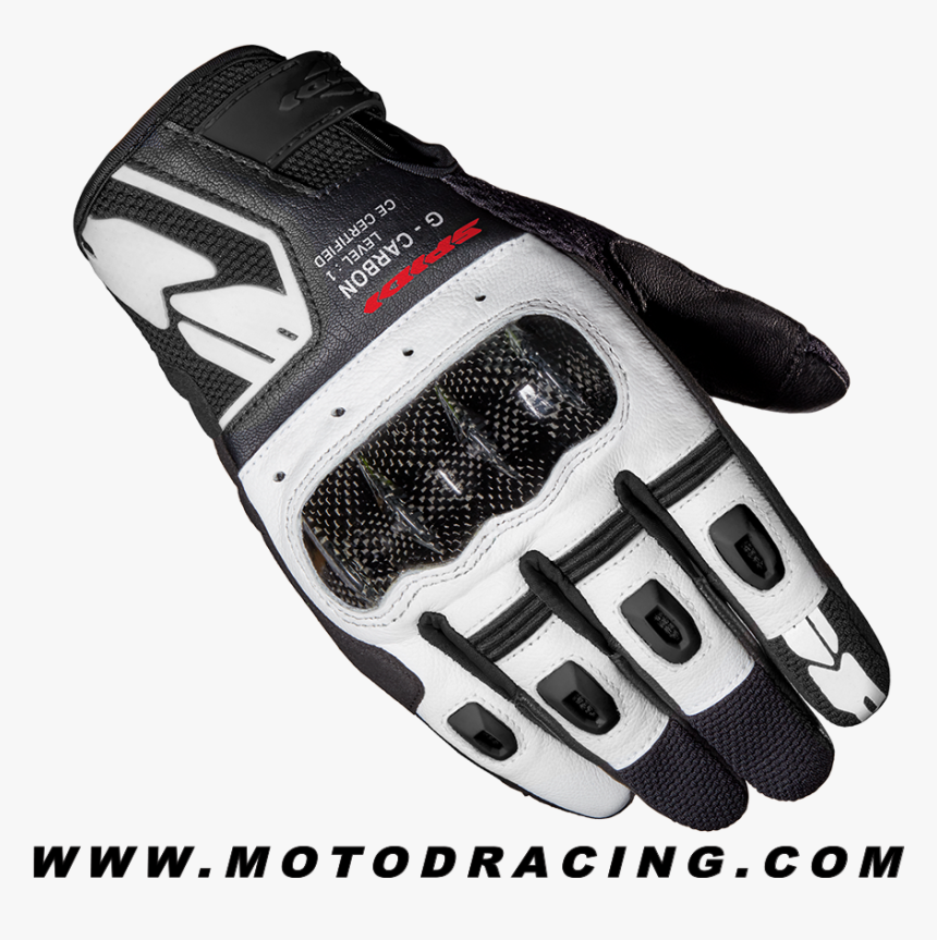 Spidi G-carbon Gloves White - Guanti Moto Pelle Corti, HD Png Download