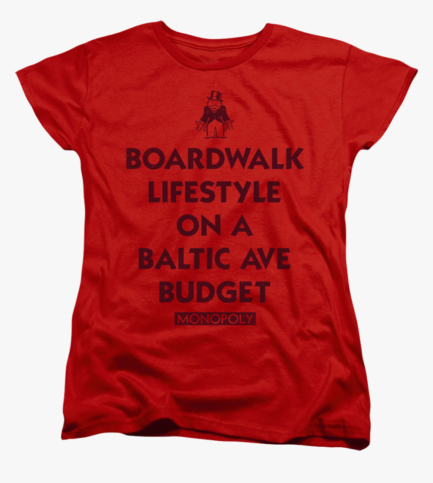 Womens Red Boardwalk Lifestyle Monopoly Shirt - Active Shirt, HD Png Download