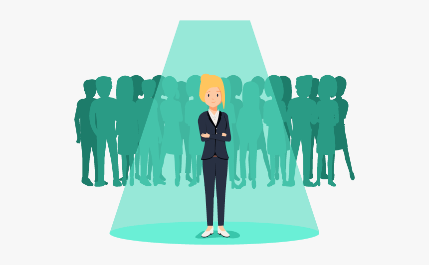 Business Woman In The Spotlight Person In Spotlight Cartoon, HD Png