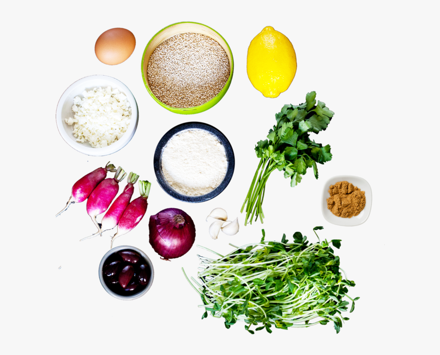 Baked Quinoa “falafels” With Radish & Pea Shoot Salad - Leaf Vegetable, HD Png Download