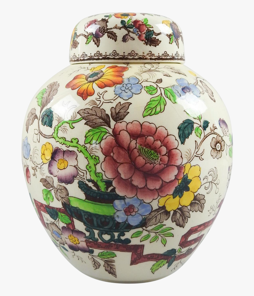 English Mason S Antique Transferware Ginger Jar - Porcelain, HD Png Download