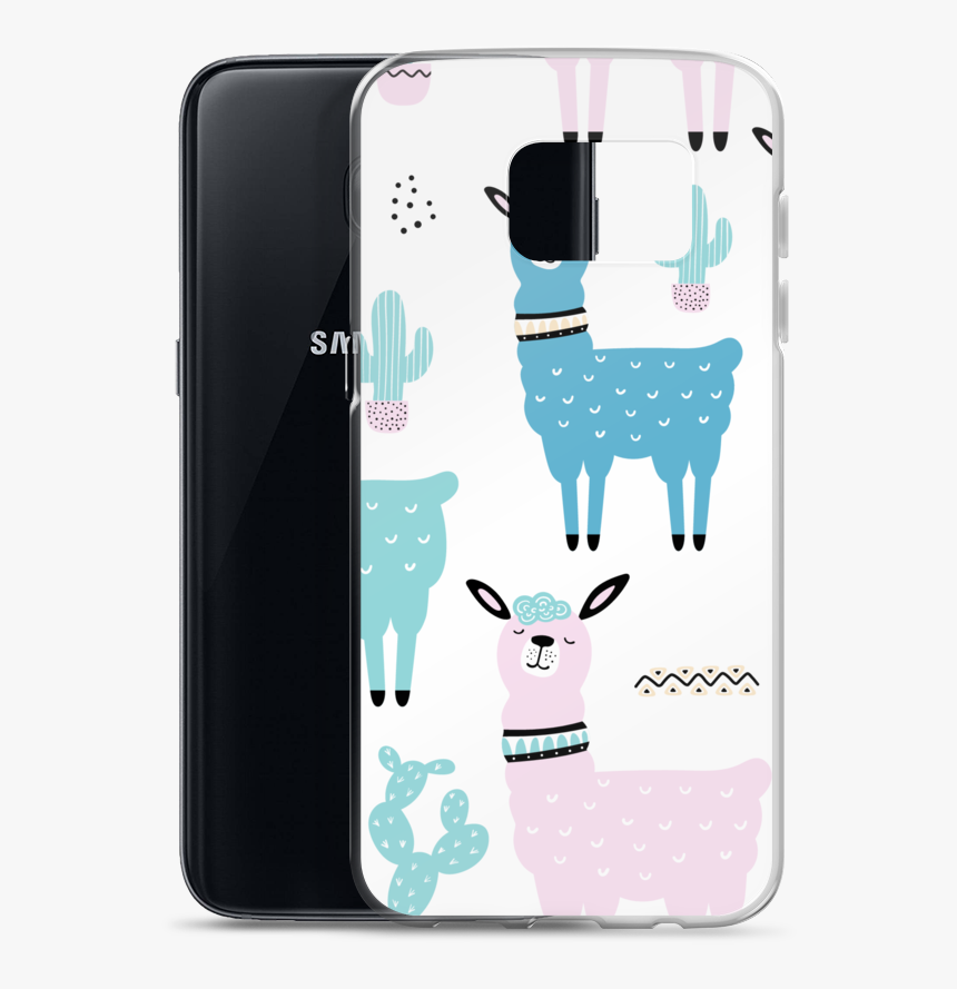 102 Mockup Case With Phone Default Samsung Galaxy S7 - Cartoon, HD Png Download