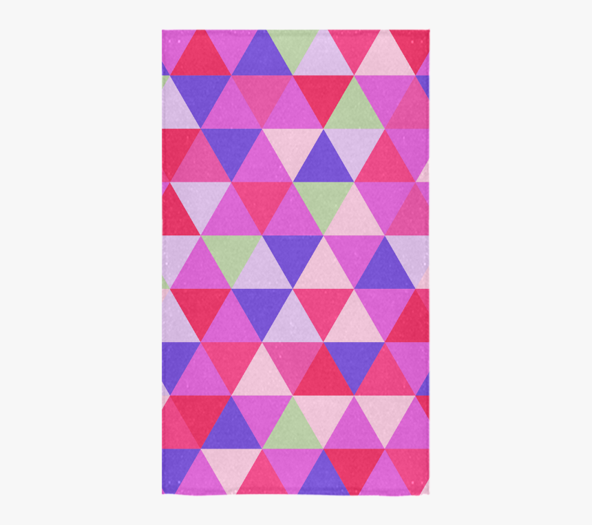 Pink Geometric Triangle Pattern Custom Towel 16 X28 - Triangle, HD Png Download