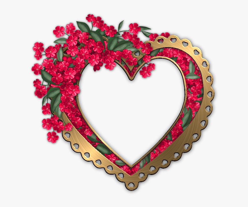 Flower Frame Heart Png, Transparent Png