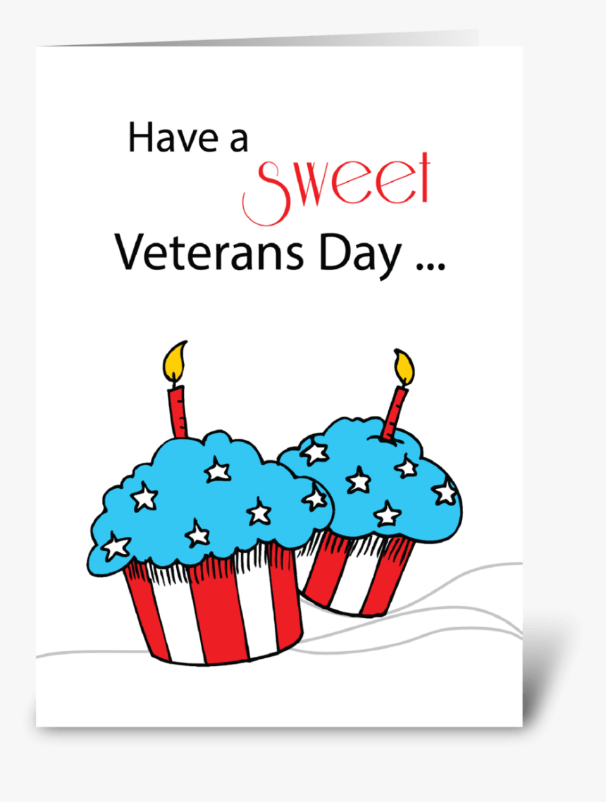 Veterans Day Patriotic Cupcakes Greeting Card - Happy Sweet Labor Day, HD Png Download