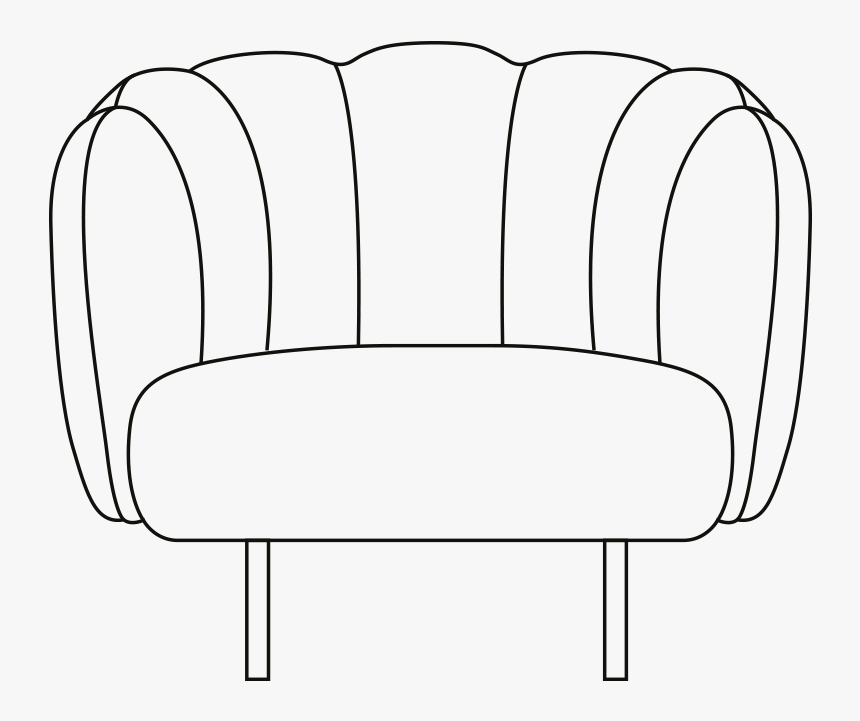 Cape Lounge Chair With Stitches Illustration - Club Chair, HD Png Download