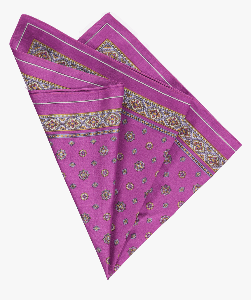 Cotton Pocket Square In Purple Foulard - Triangle, HD Png Download