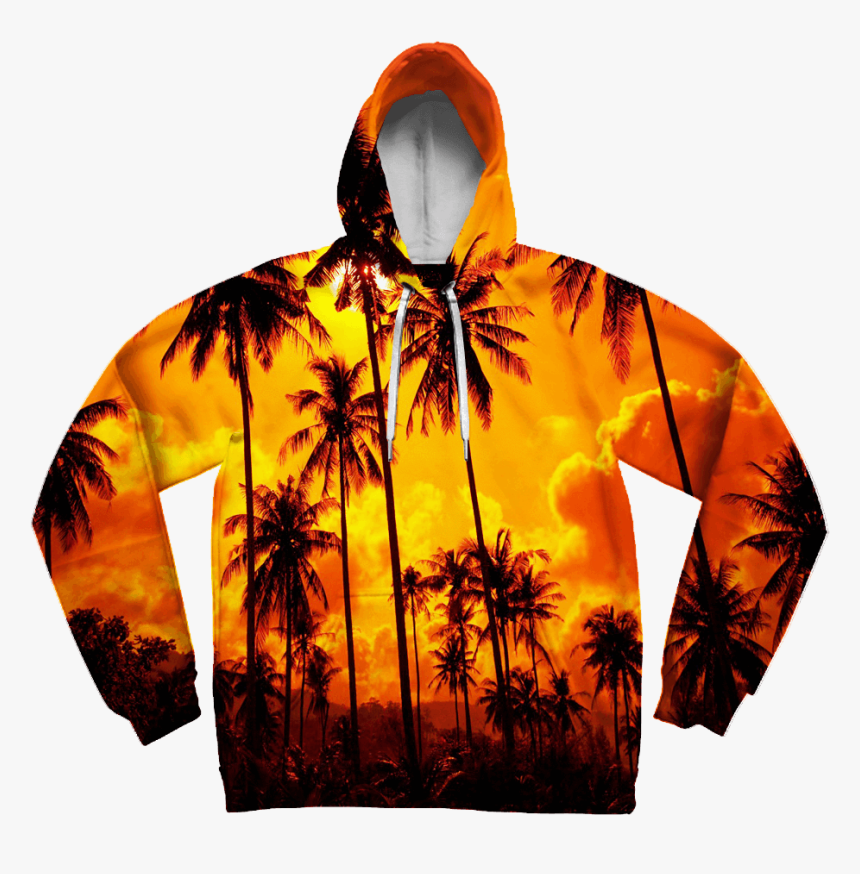 Palm Tree Sunset Unisex Hoodie Pullover Hoodies T6 - Doge Hoodie, HD Png Download