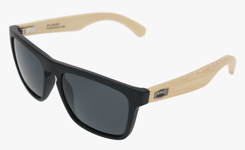 Matte Black Frame Natural Bamboo Temple Smoke Lens - Vuarnet Sunglasses, HD Png Download