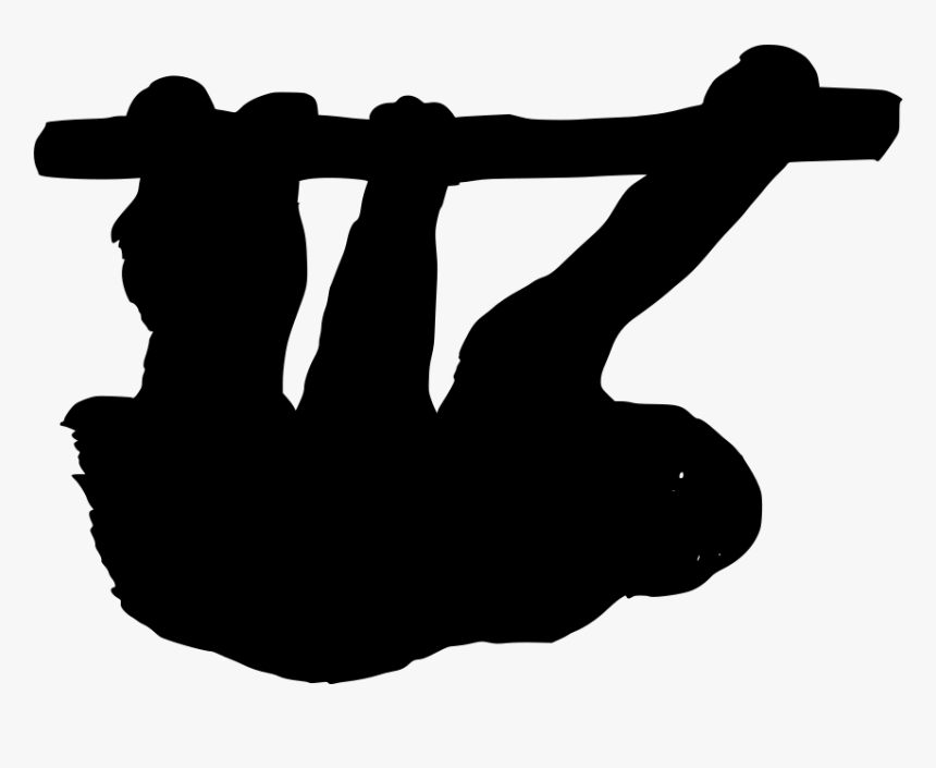 Sloth Silhouette Hanging, HD Png Download