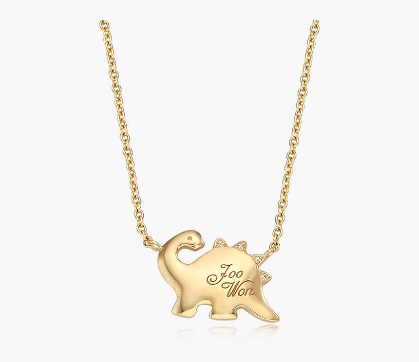 14k / 18k Gold Dinosaur Baby Necklace - Necklace, HD Png Download