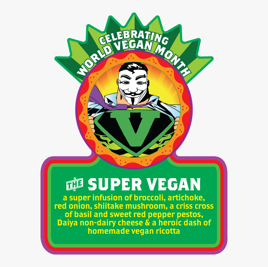 Supervegan Slicecard Veganmonth Front - Veganize It V For Vendetta, HD Png Download