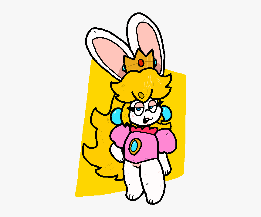 Rabbid Peach - Cartoon, HD Png Download