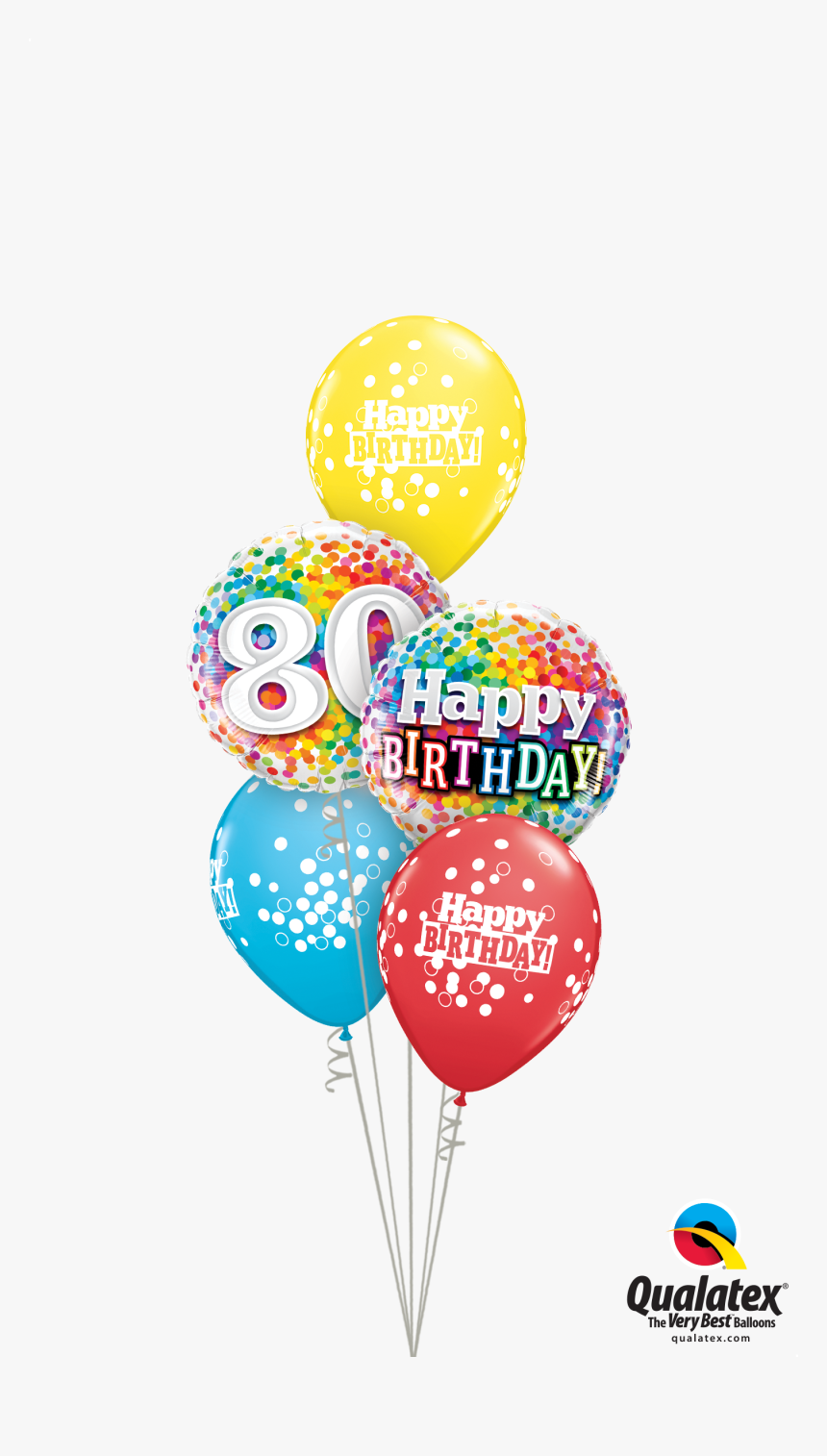 80th Bday Confetti Dots Classic At London Helium Balloons - Get Well Soon Png, Transparent Png