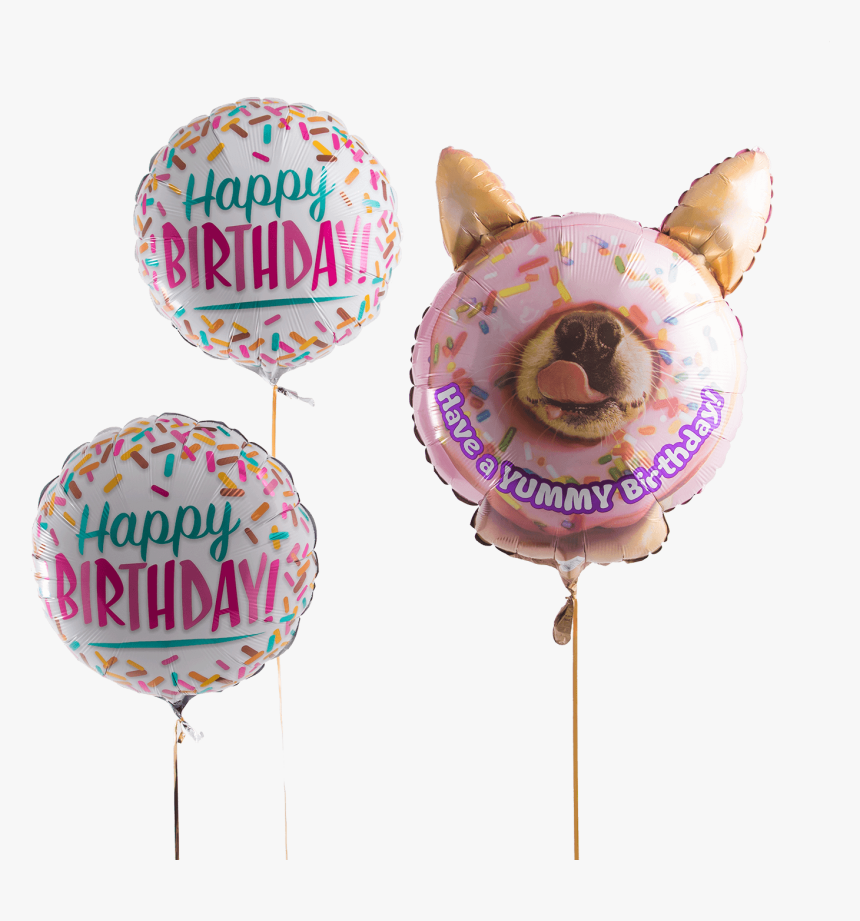 Dog In The Donut Happy Birthday Bunch - Doğ Happy Birthday Balloons, HD Png Download