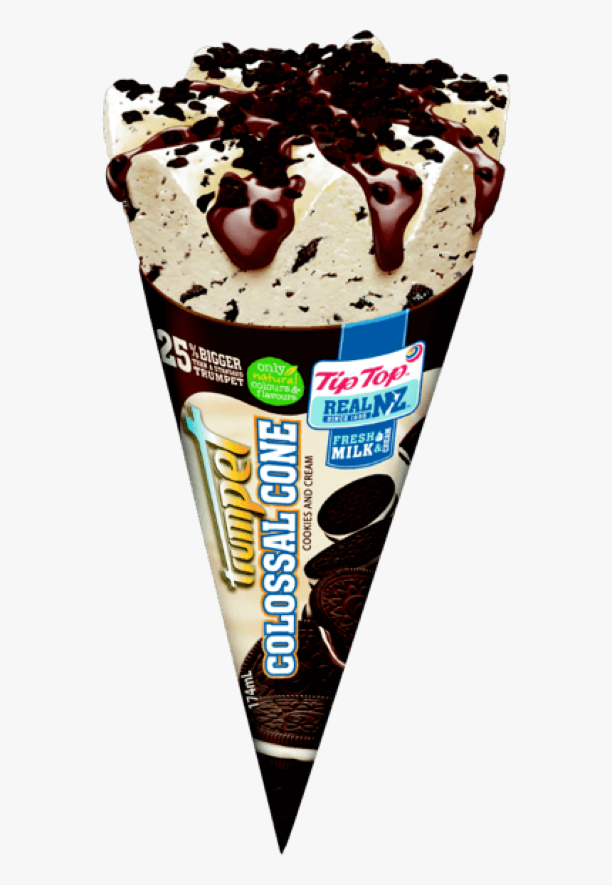 Cone Cookie And Cream2 X 1340 X1340 - Trumpet Cookies And Cream Ice Cream, HD Png Download