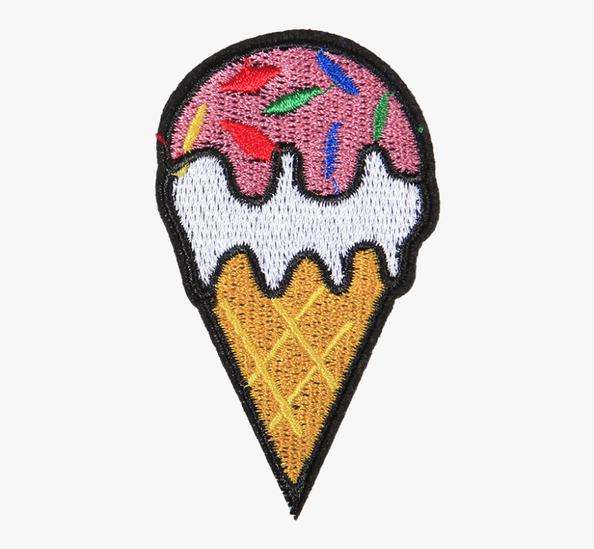 Strawberry Ice Cream Polyester Embroidery Patch - Ice Cream, HD Png Download