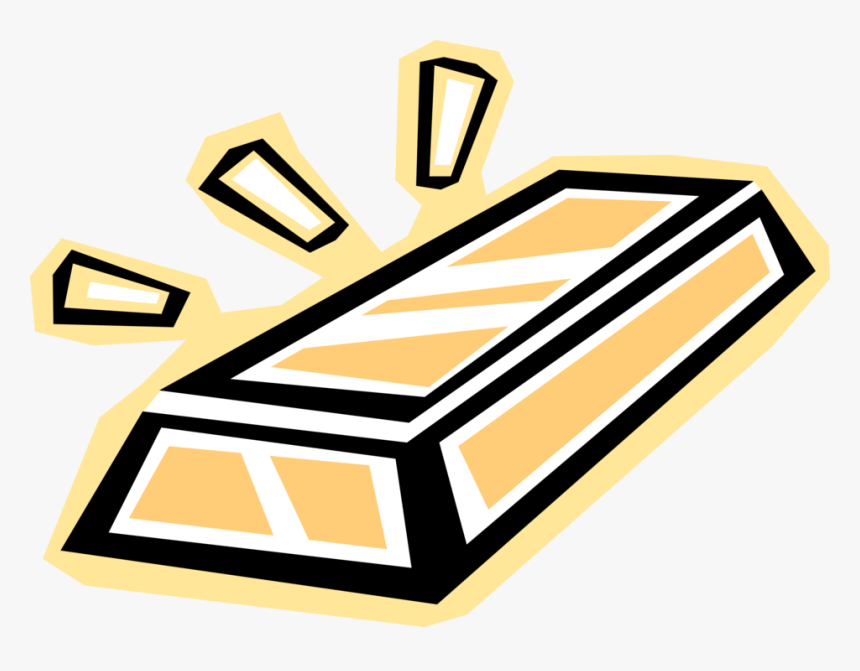 Vector Illustration Of Gold Bar, Gold Precious Metal, HD Png Download