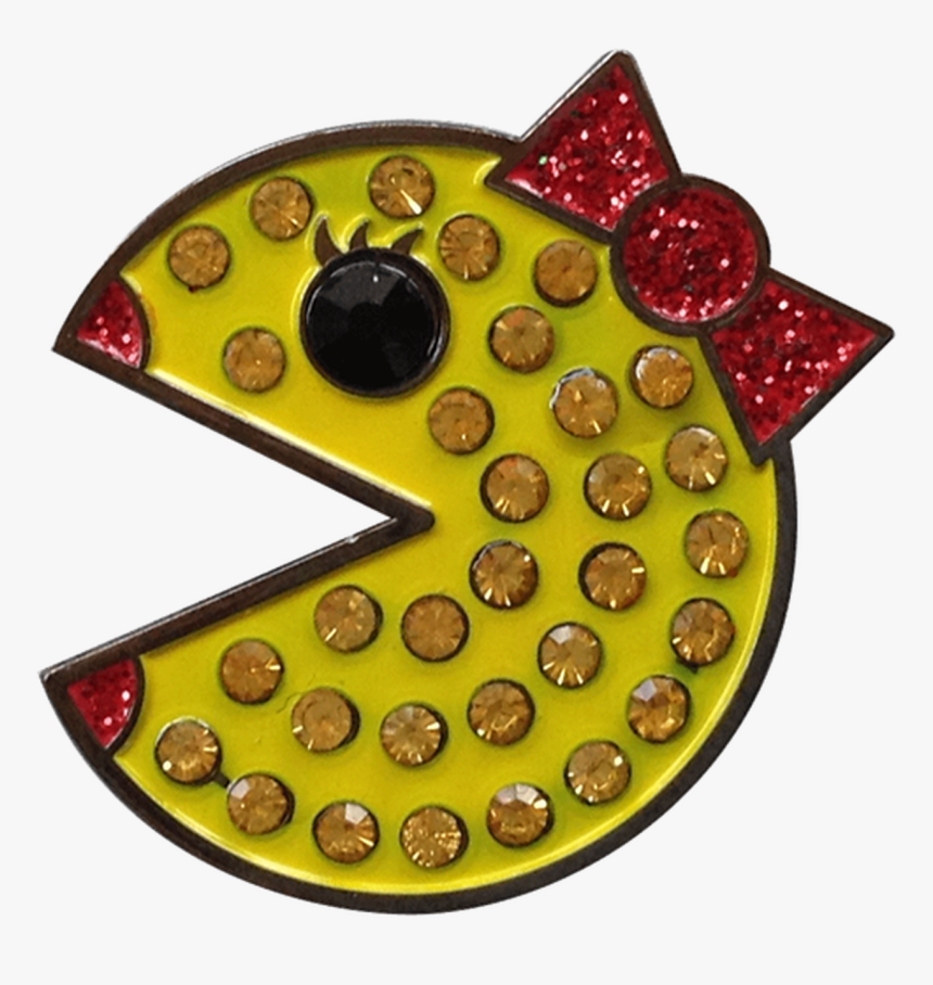 Arcade Ball Marker With Crystals - Ms. Pac-man, HD Png Download