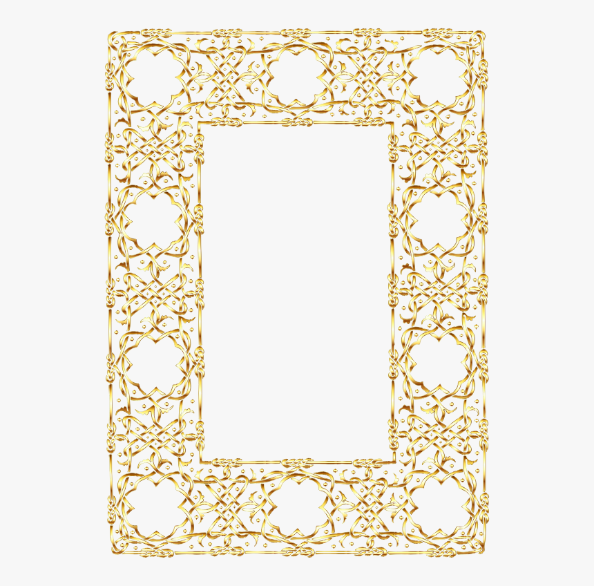 Gold Ornate Geometric Frame 2 No Background - Frames With No Background, HD Png Download