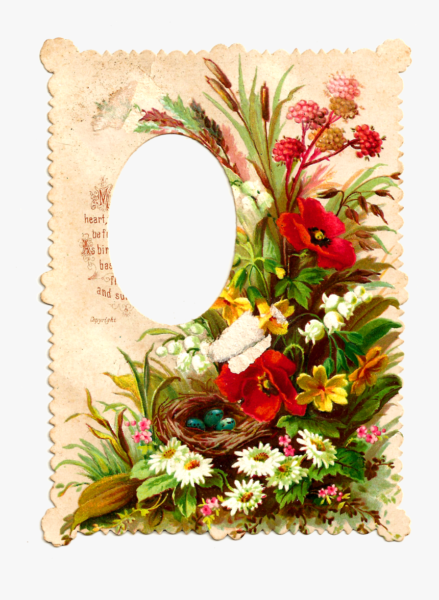 Digital Antique Free Frames Paper Crafting - Bouquet, HD Png Download