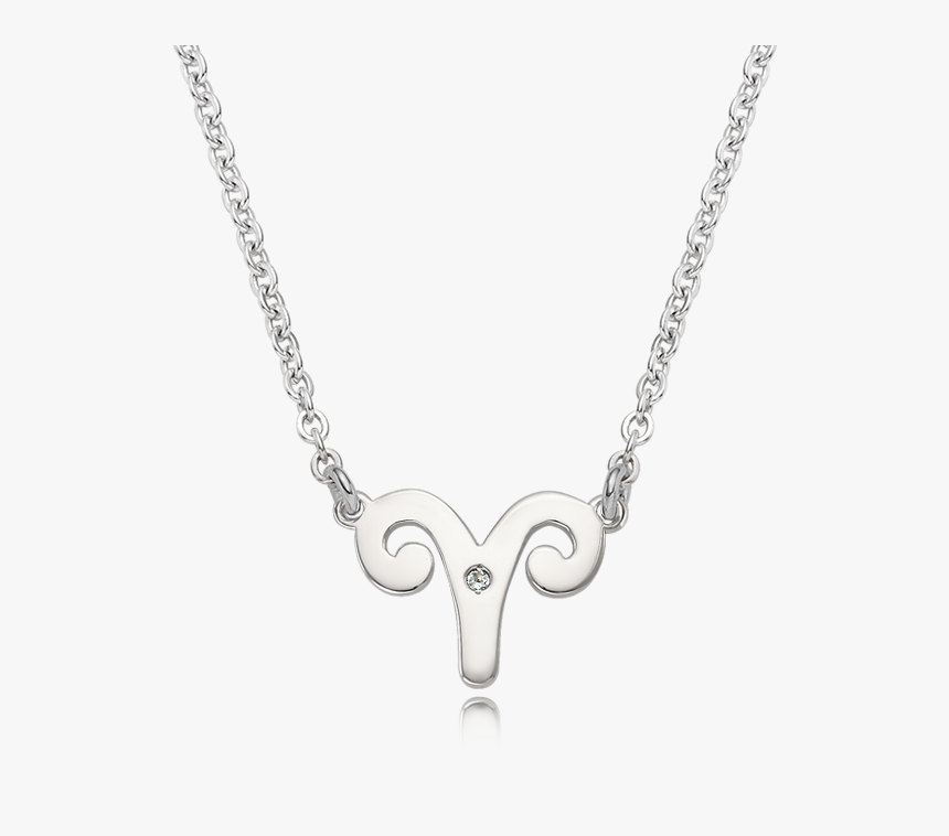 Silver Aries Zodiac Sign Necklace - Elephant And Baby Necklace, HD Png Download