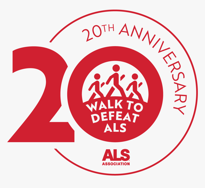 20th Anniversary Walk Logo Red - Als Association, HD Png Download