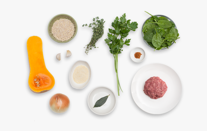 Lamb & Butternut Squash Soup With Spinach & Barley - Coriander, HD Png Download