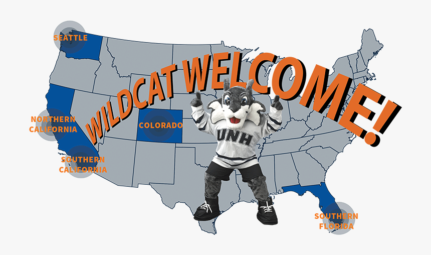 Unh Wildcat Welcome Infographic - Map, HD Png Download