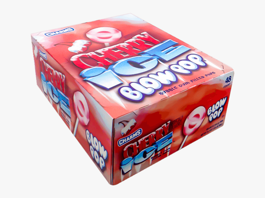 Charms Cherry Ice Blow Pop Bubble Gum Filled 48 Count - Baked Goods, HD Png Download